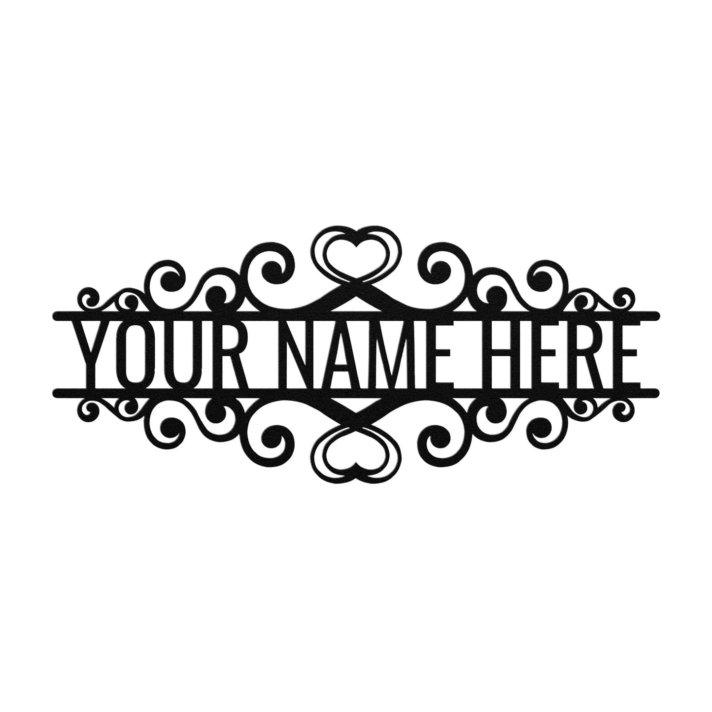 Fancy Family Name/Address Custom Metal Wall Art - Kith and Kin Forever