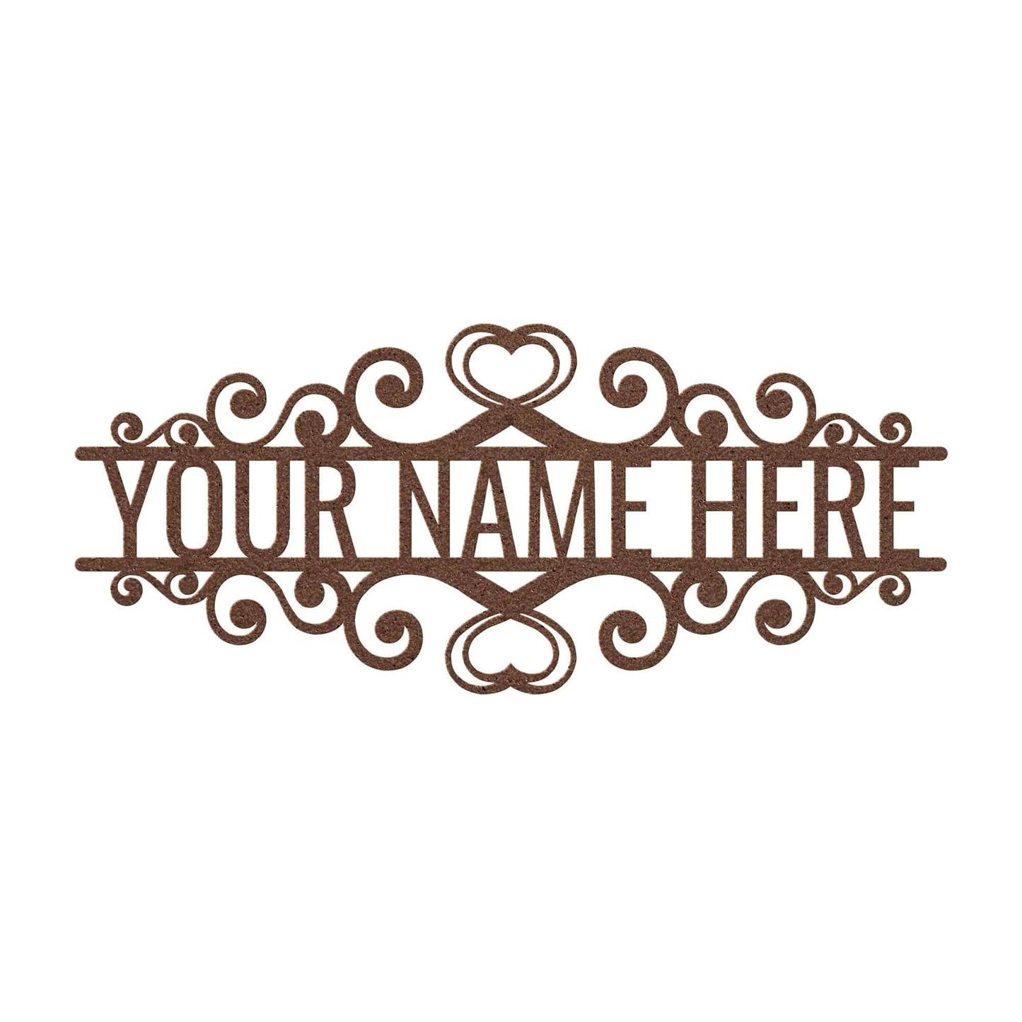 Fancy Family Name/Address Custom Metal Wall Art - Kith and Kin Forever