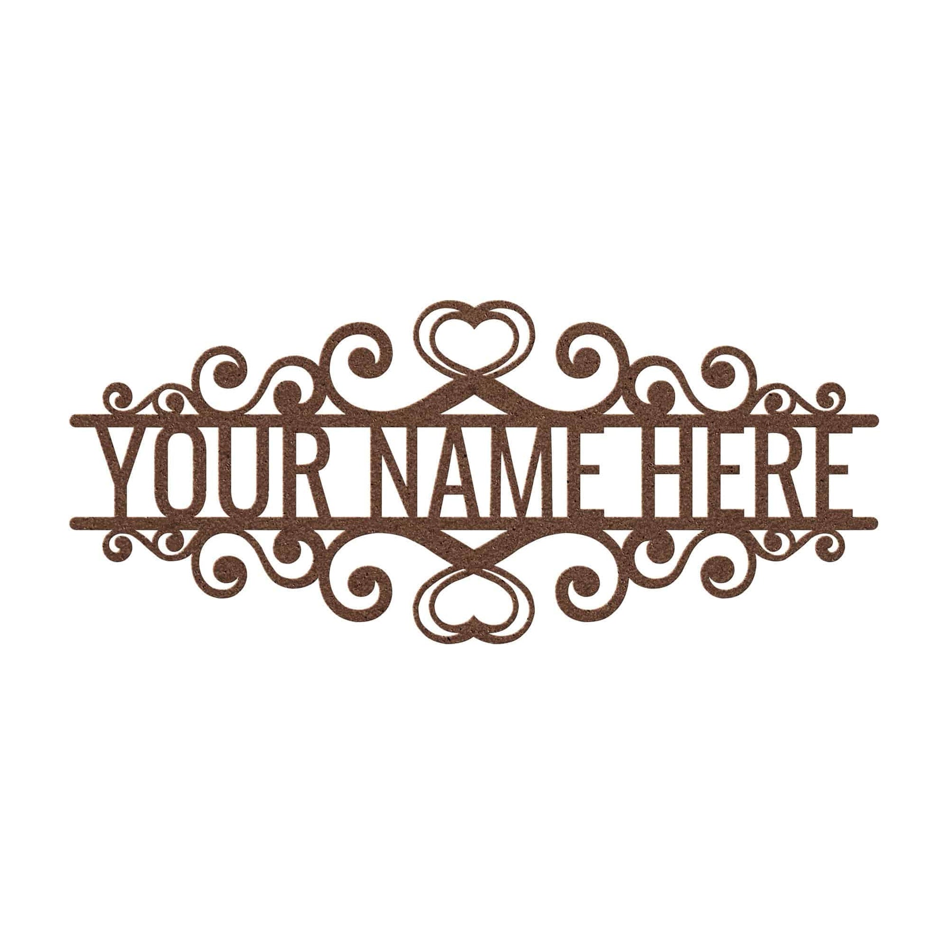 Fancy Family Name/Address Custom Metal Wall Art - Kith and Kin Forever