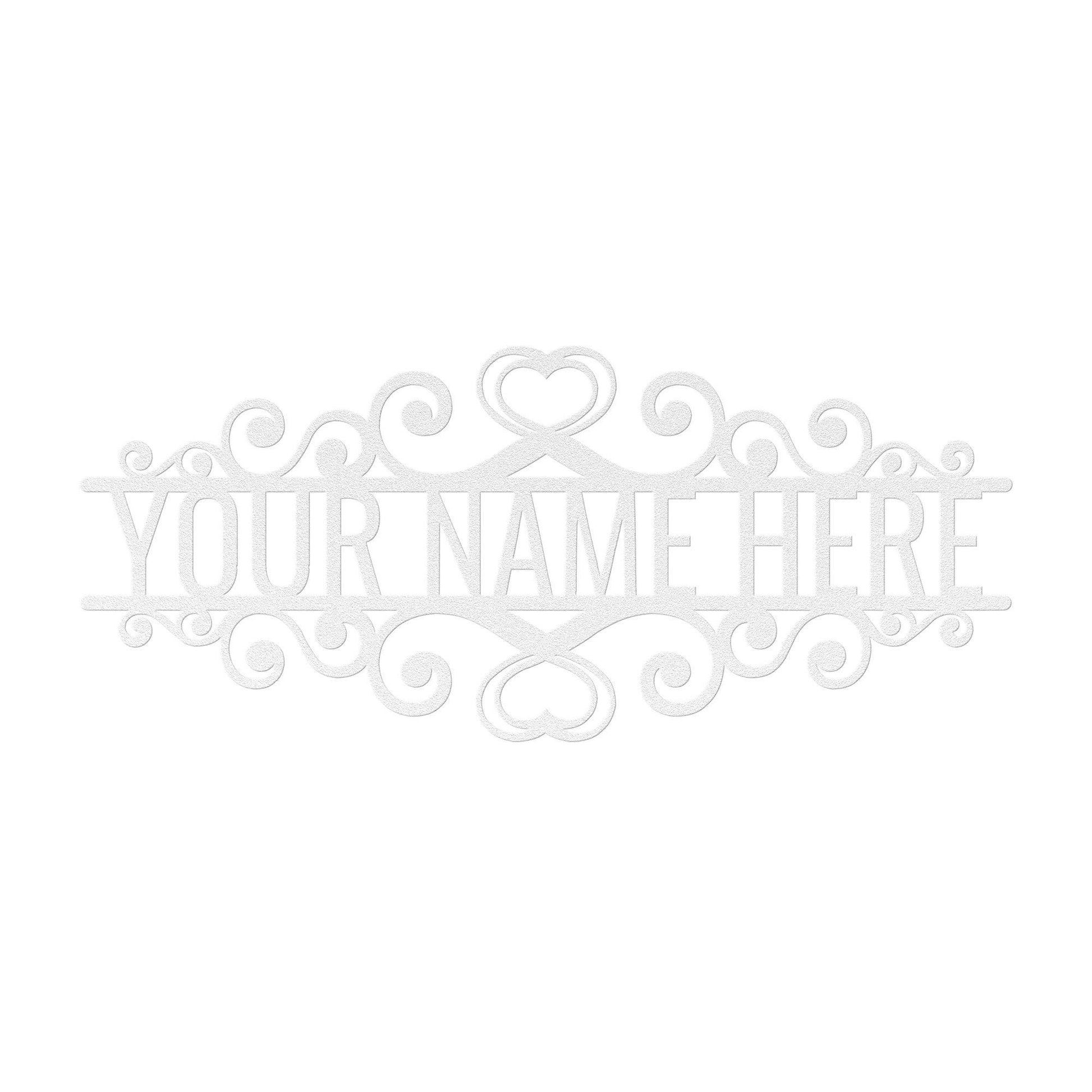 Fancy Family Name/Address Custom Metal Wall Art - Kith and Kin Forever