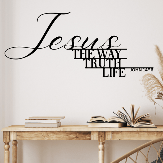 John 14:6 Jesus is the Way  Christian Metal Art - Kith and Kin Forever