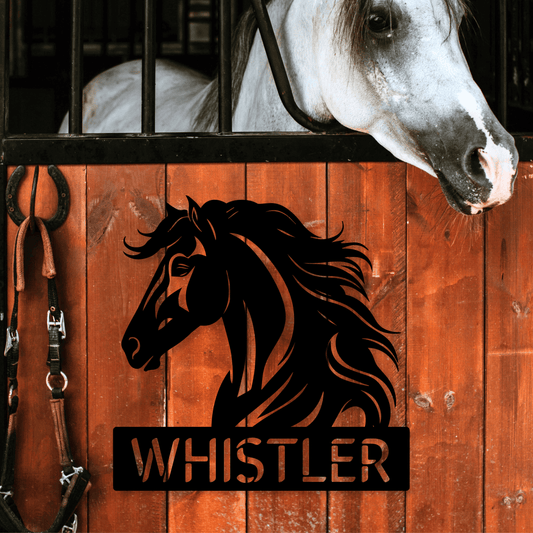 My Favorite Steed Steel Stall Sign Left - Kith and Kin Forever