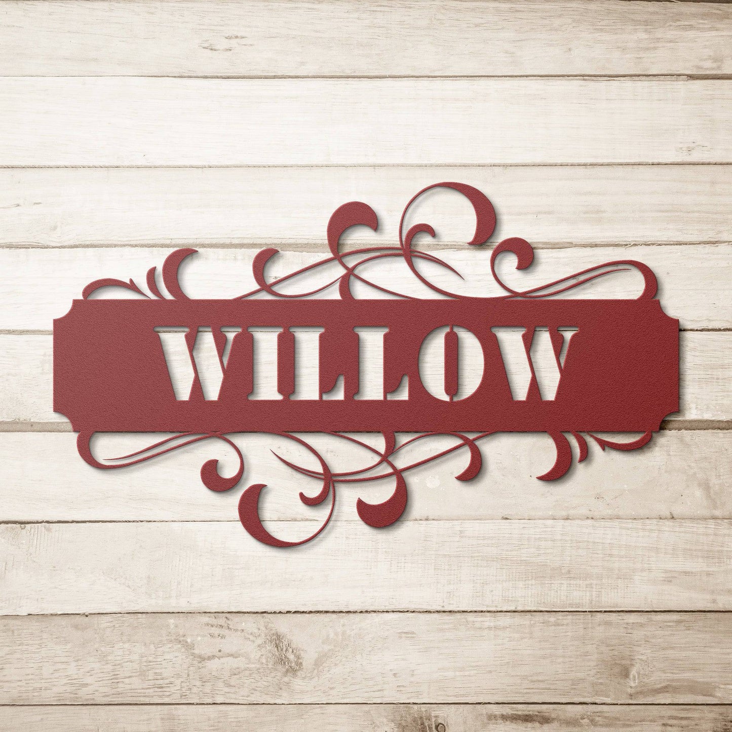 Elegant Custom Double Scroll Name Plaque - Kith and Kin Forever