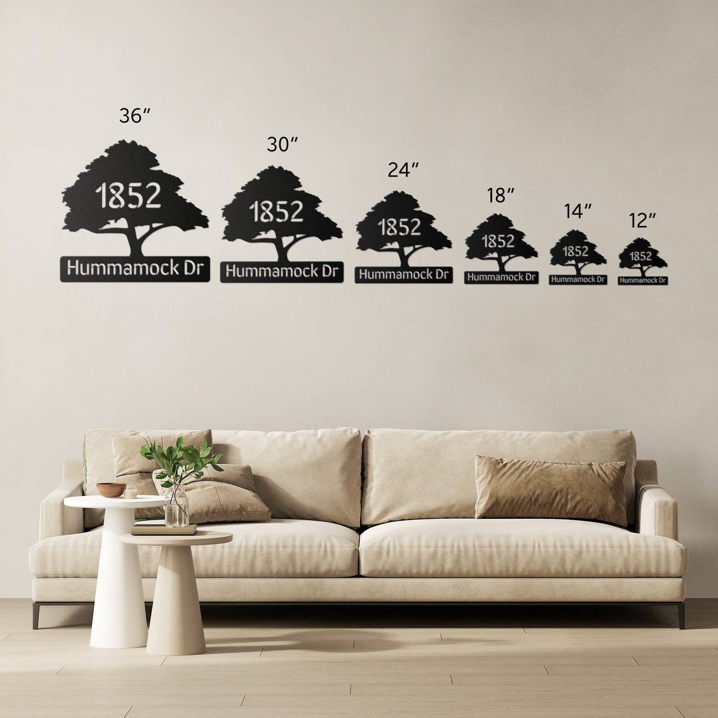 Family Shade Tree Steel Sign - Kith and Kin Forever