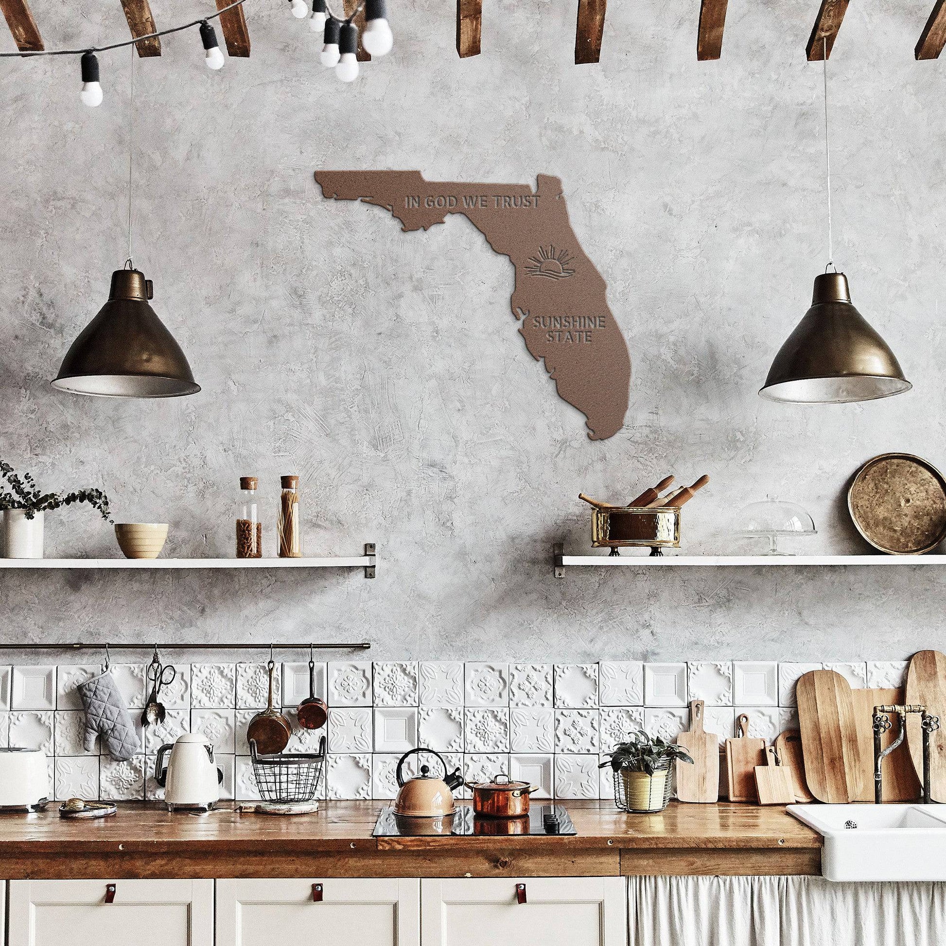 Florida - Sunshine State - Metal Wall Art - Kith and Kin Forever