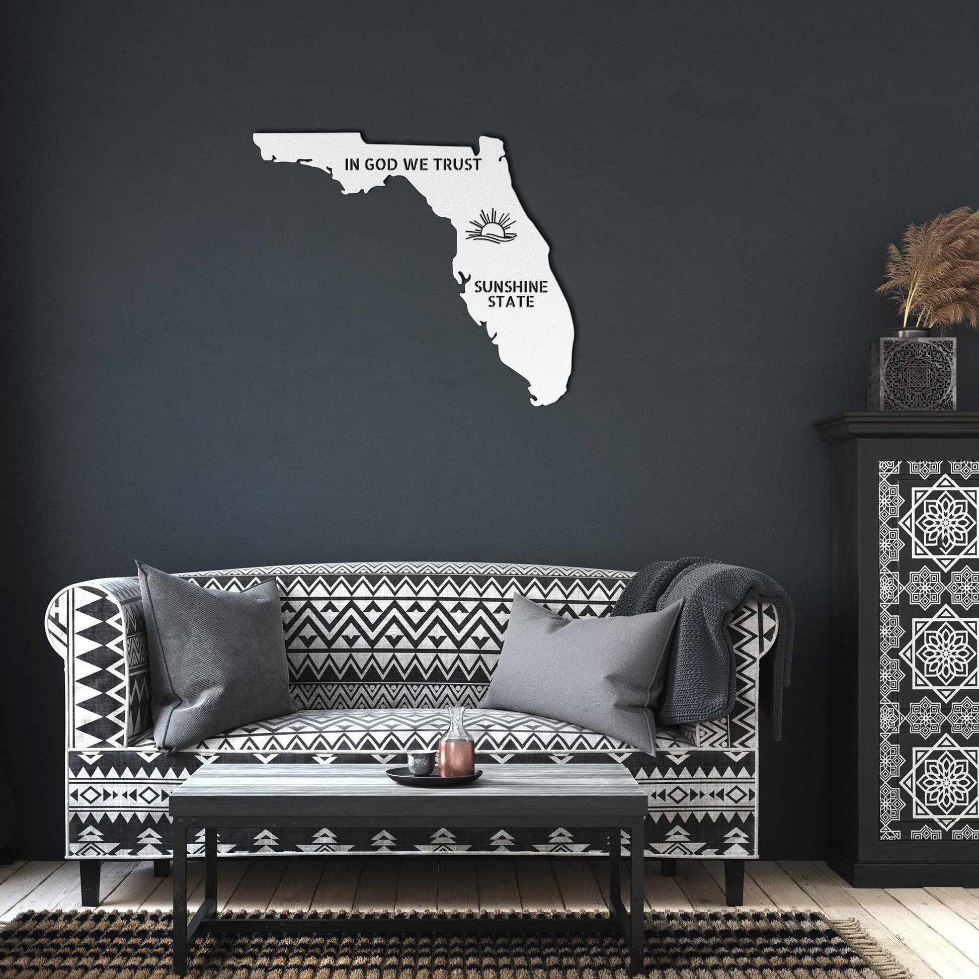 Florida - Sunshine State - Metal Wall Art - Kith and Kin Forever