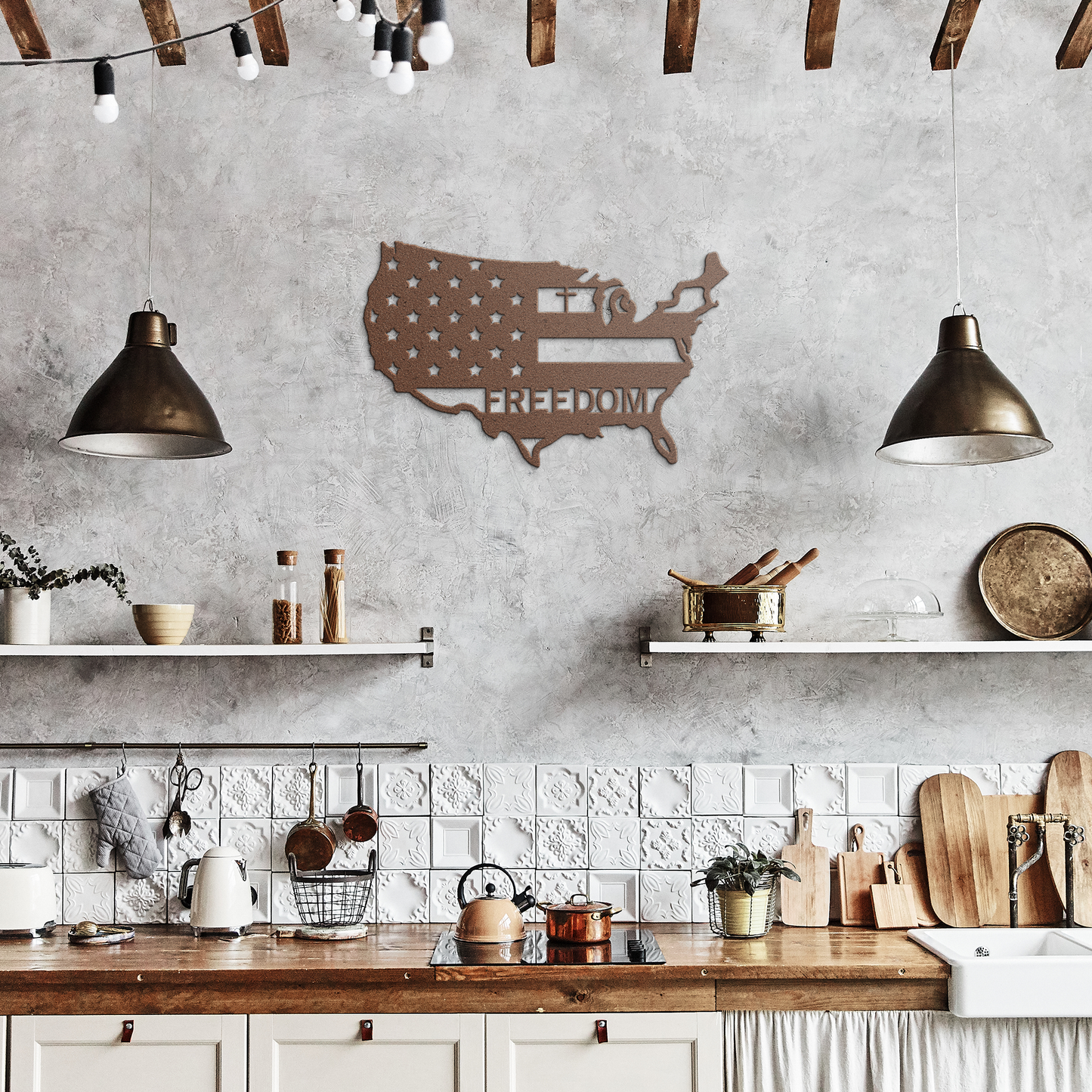 Foundations_of_Freedom_USA_Sign_Copper_Rustic_Kitchen_Mockup.png