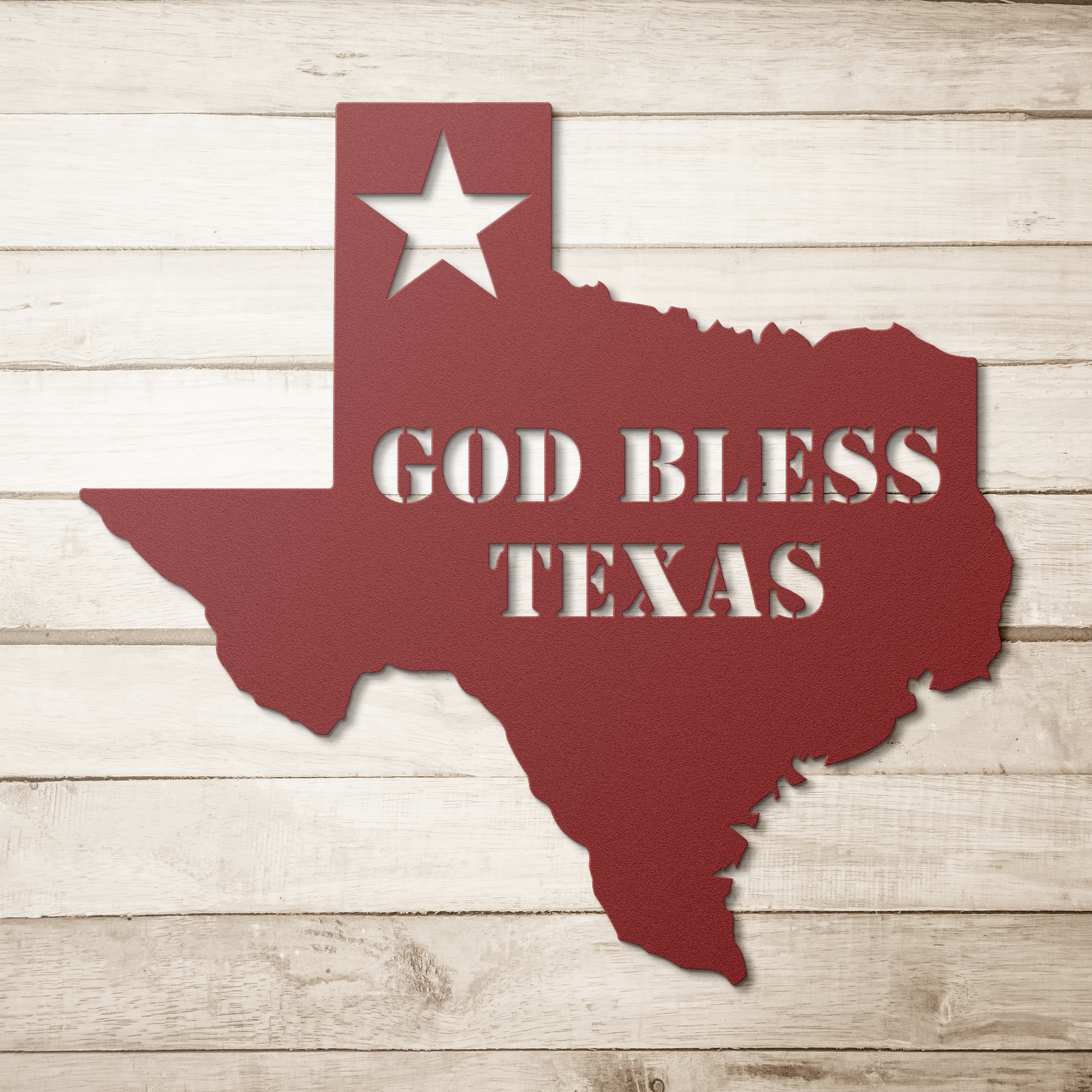 God_Bless_Texas_Metal_Sign_Red_Simple_Wood_BKGD_Mockup.png