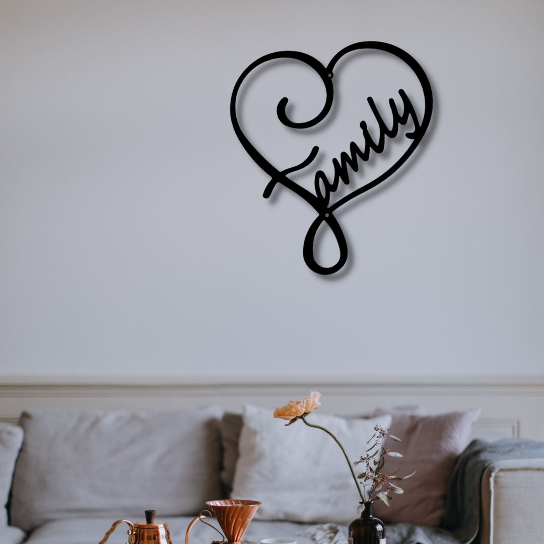 Heart of the Family - Metal Wall Art