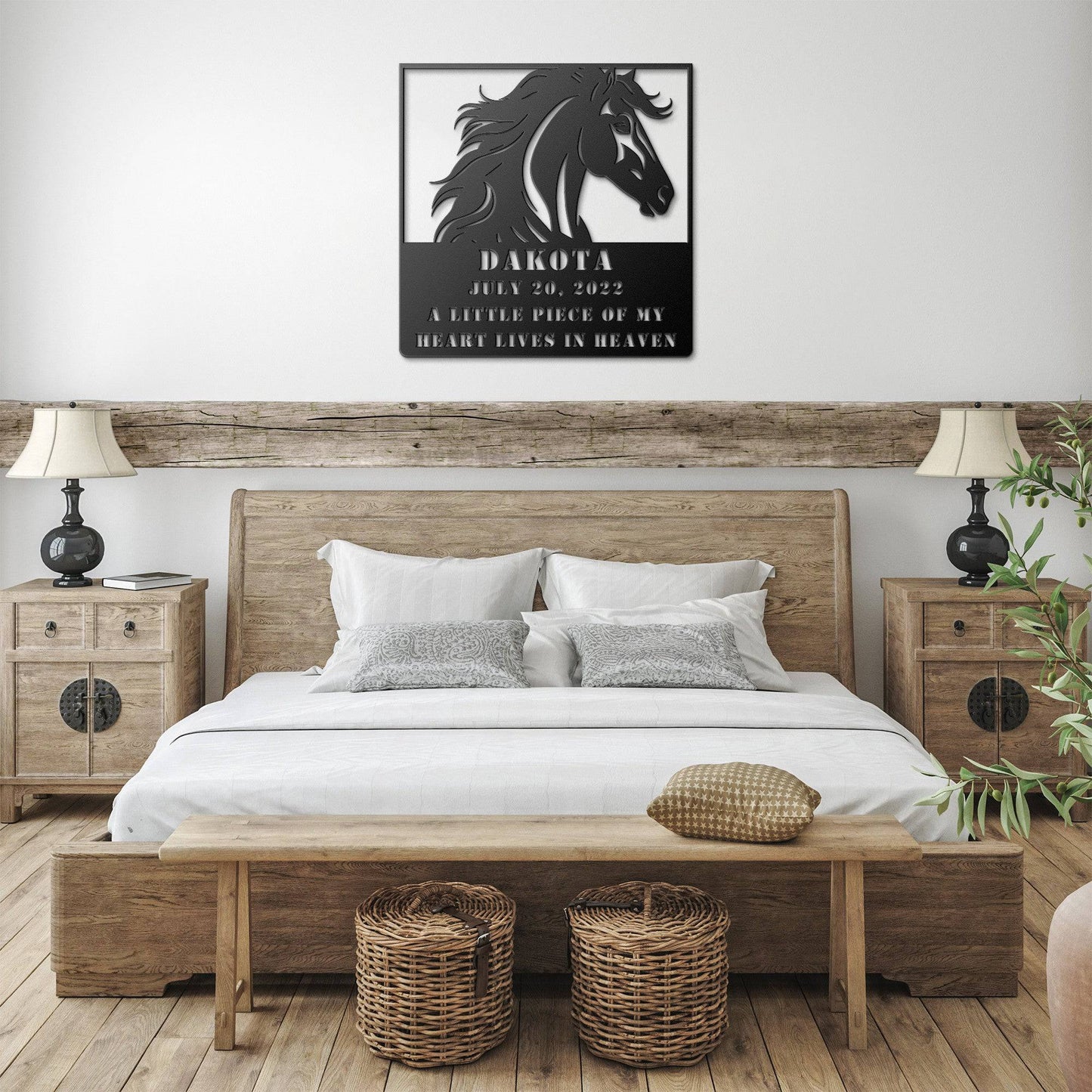 Horse Memorial - My Heart Lives in Heaven Grave Sign - Kith and Kin Forever