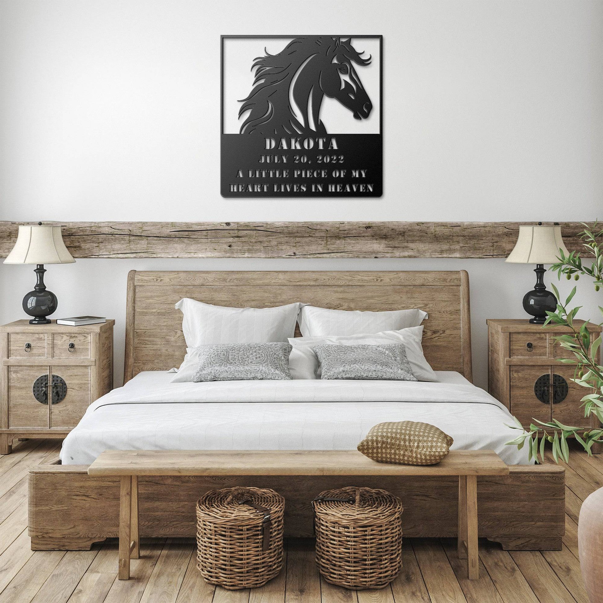 Horse Memorial - My Heart Lives in Heaven Grave Sign - Kith and Kin Forever