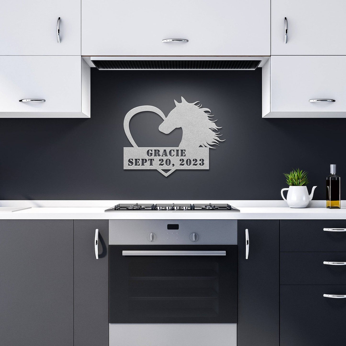 Horse Heart Memorial Steel Sign - Kith and Kin Forever