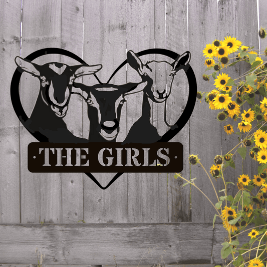 Kate's Girls - Custom Design Goat Metal Art - Kith and Kin Forever