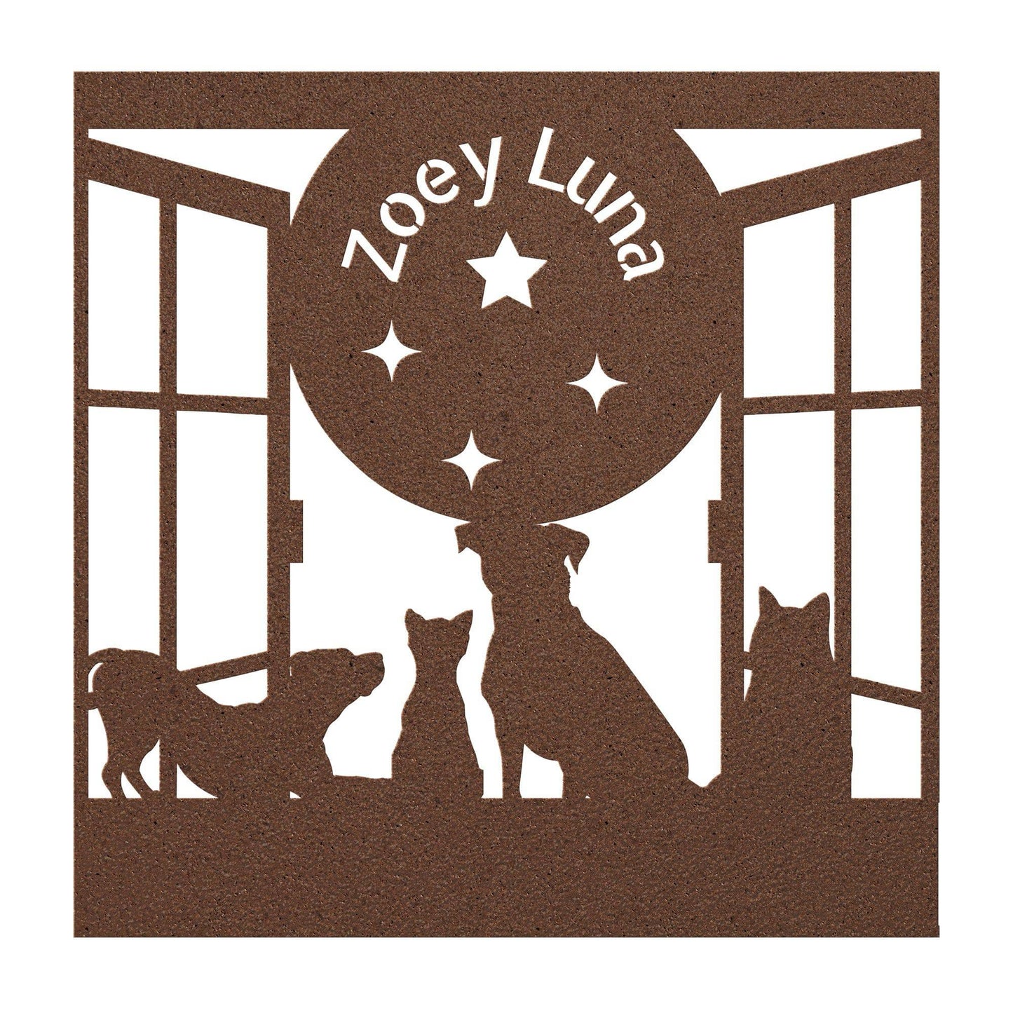 Pets Watching the Moon Personalized, Child's Room Decor - Kith and Kin Forever