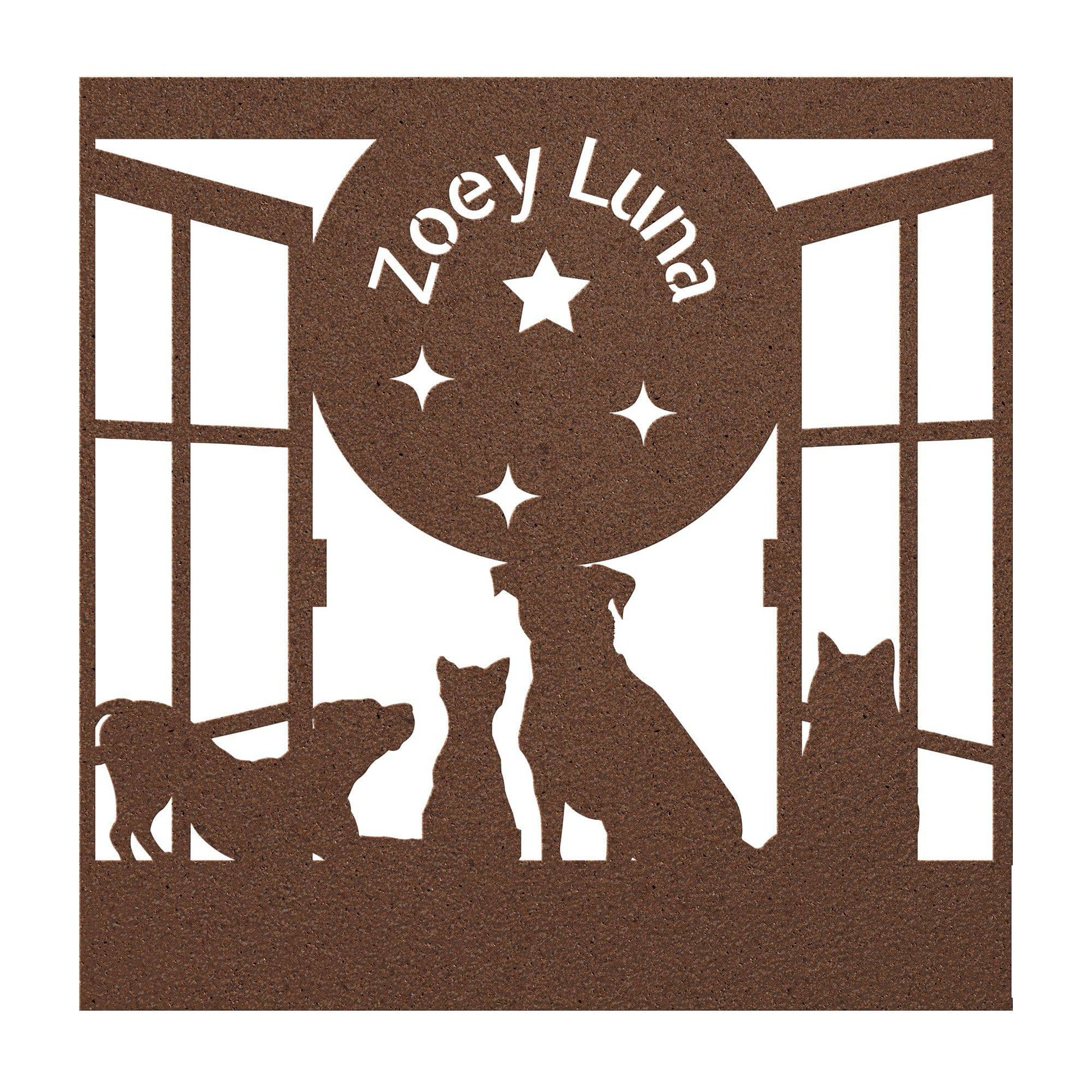 Pets Watching the Moon Personalized, Child's Room Decor - Kith and Kin Forever