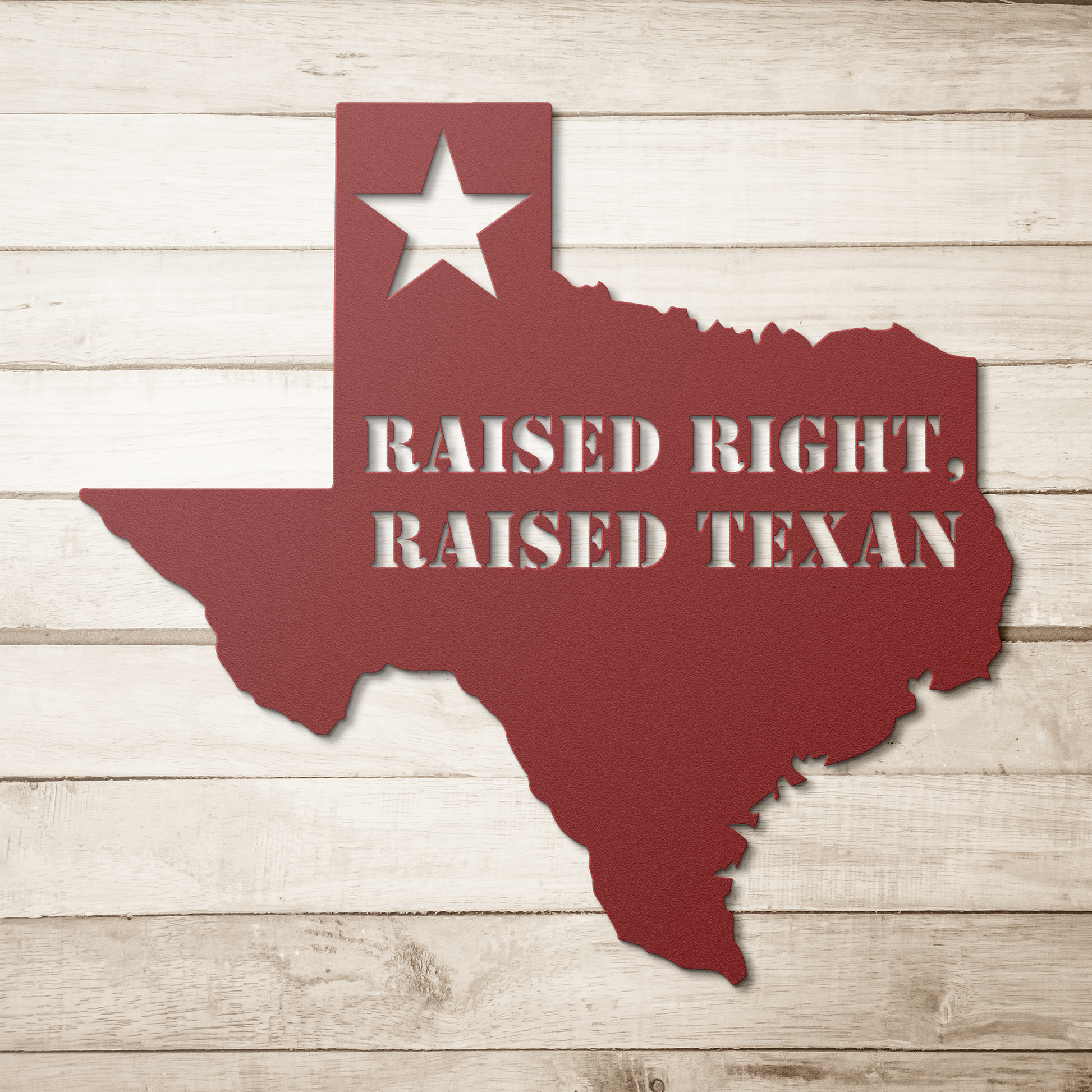 Raised_Right_Raised_Texan_Metal_Art_Red_Simple_Wood_BKGD_Mockup.png