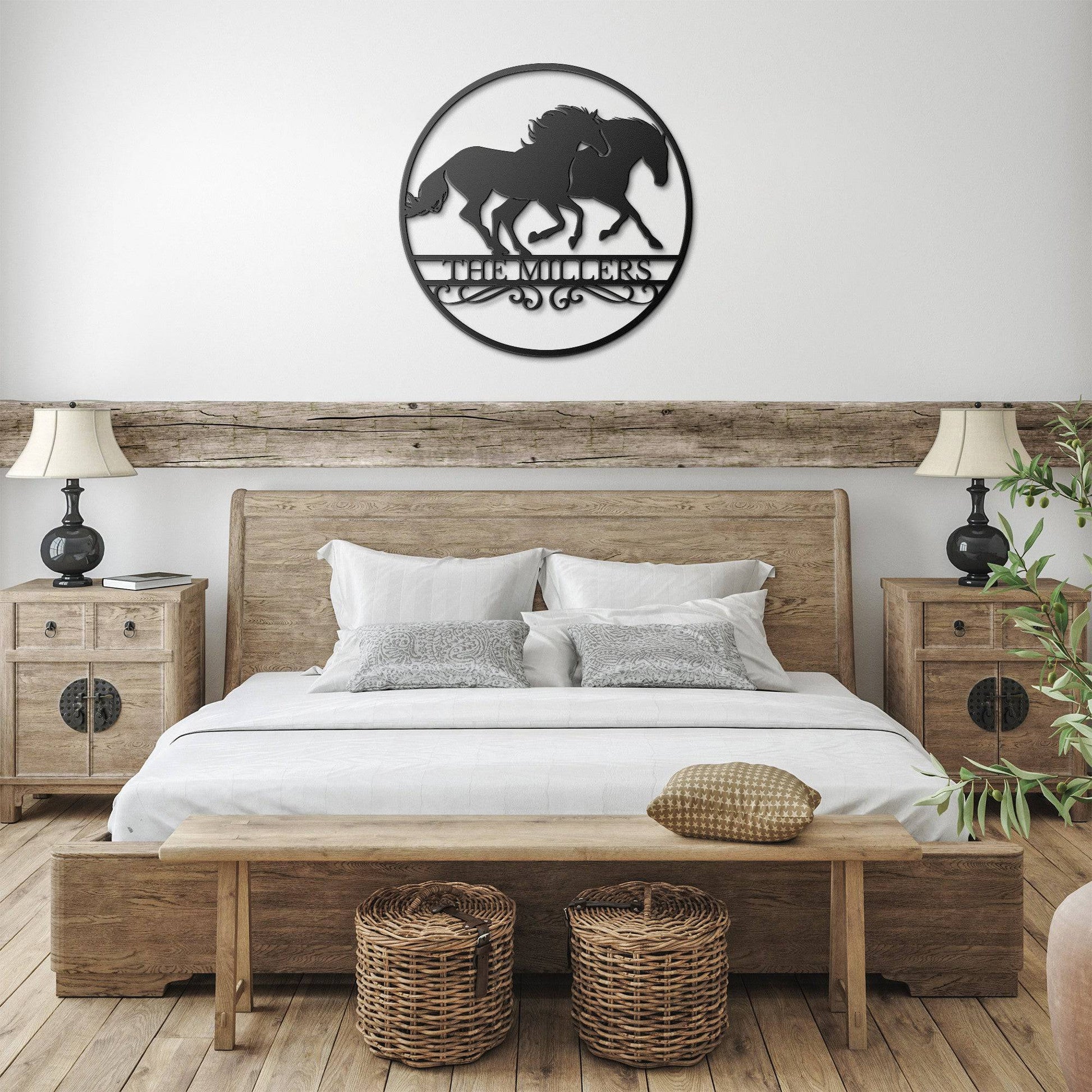 Running Horses Single Circle Monogram - Kith and Kin Forever