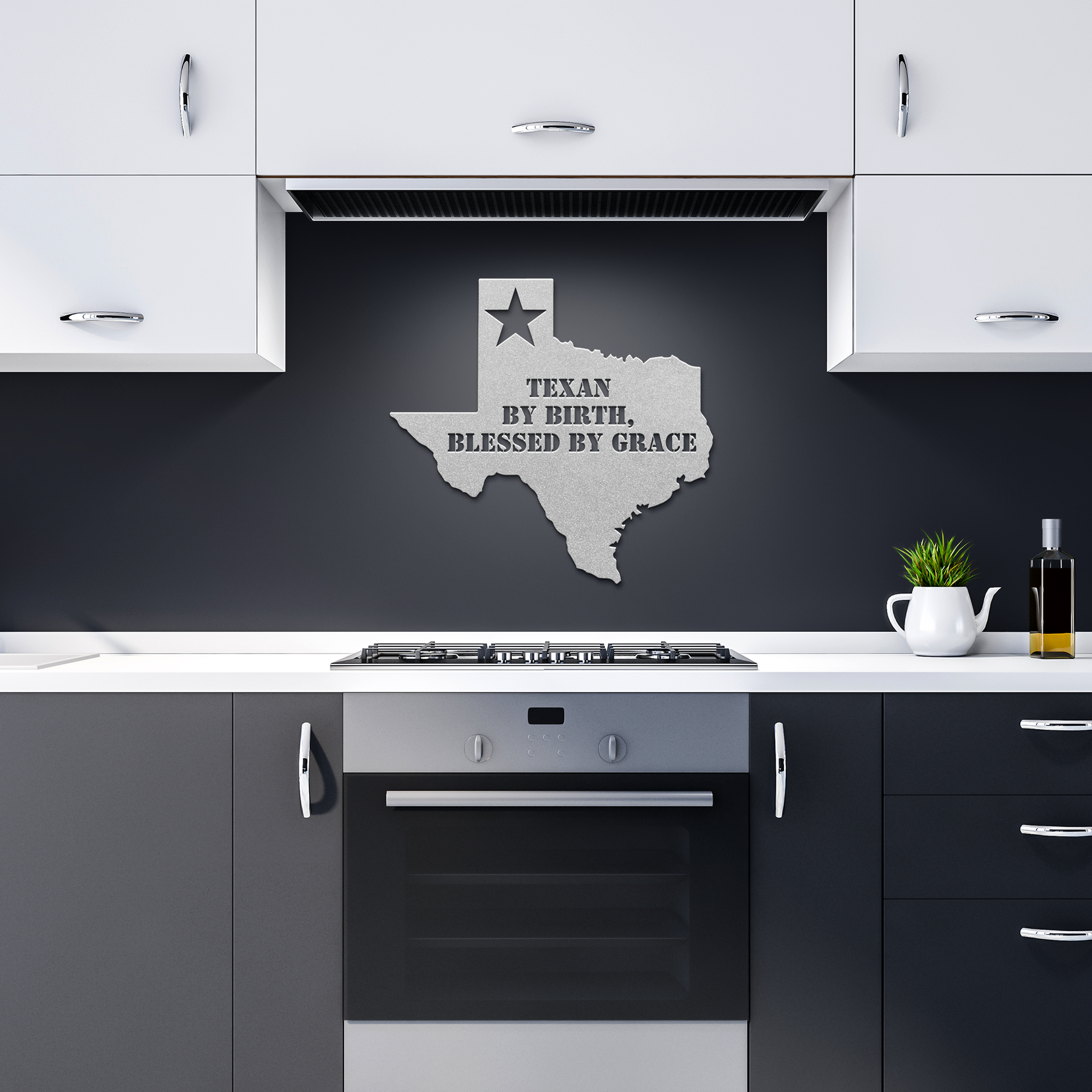 Texan_Blessed_By_Grace_Metal_Art_Silver_Dark_Kitchen_Mockup.png