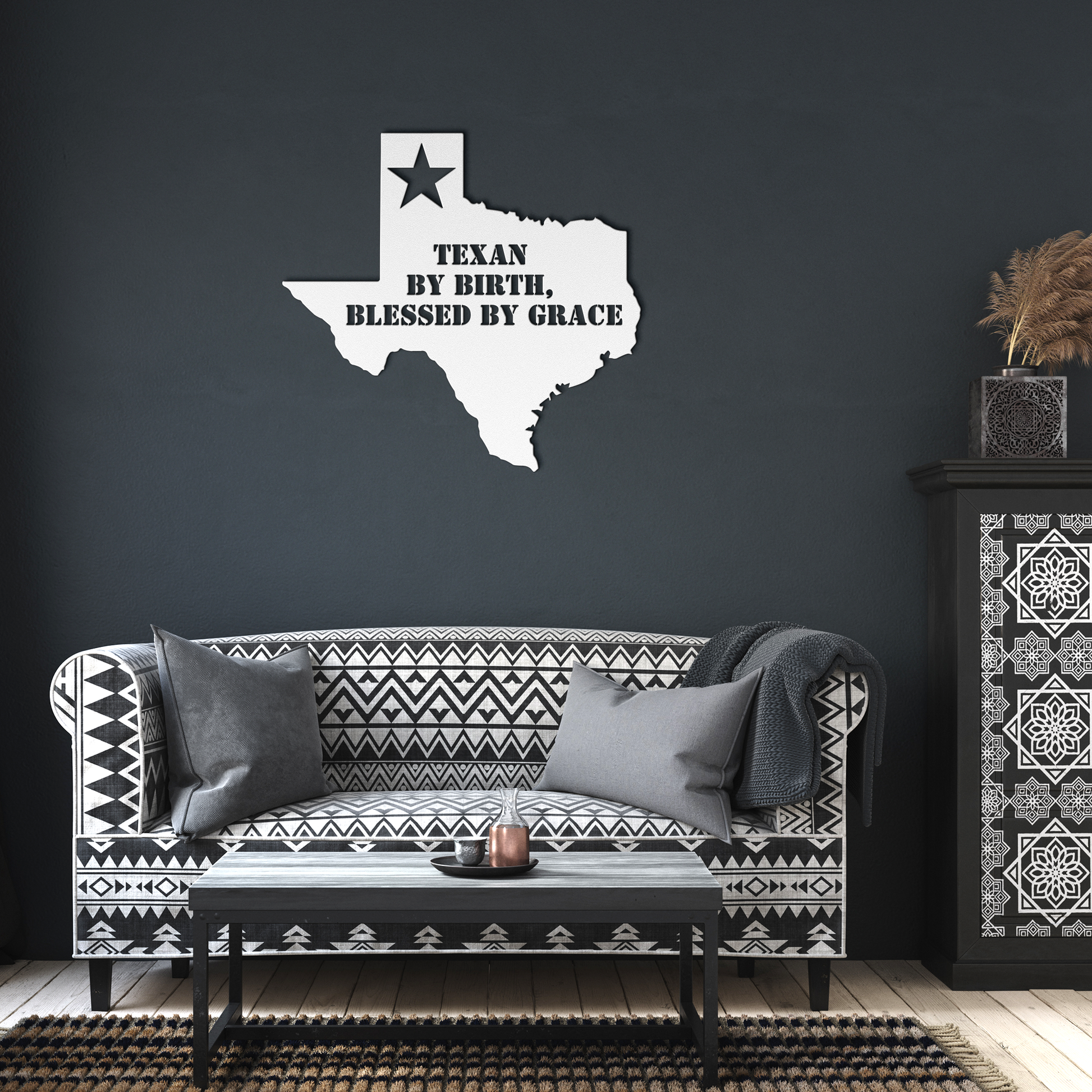 Texan_Blessed_By_Grace_Metal_Art_White_Dark_Living_Room_Mockup.png
