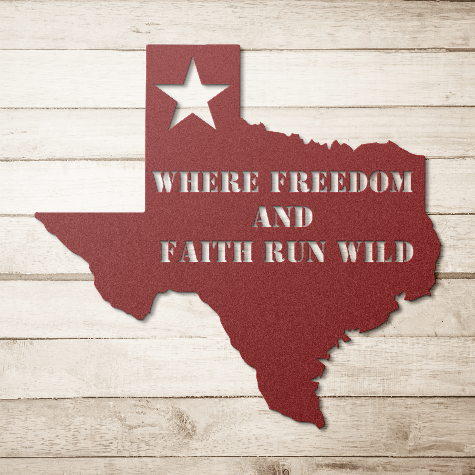Texan_Metal_Art_-_Where_Freedom_Runs_Wil_Red_Simple_Wood_BKGD_Mockup.png