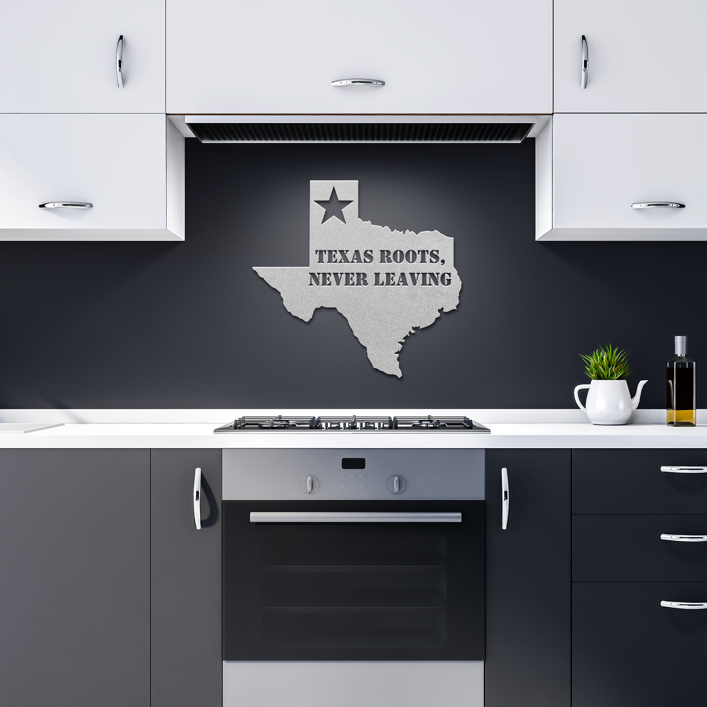 Texas_Roots_Never_Leaving_Metal_Art_Silver_Dark_Kitchen_Mockup.png
