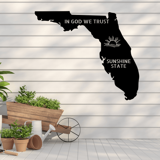 Florida - Sunshine State - Metal Wall Art - Kith and Kin Forever