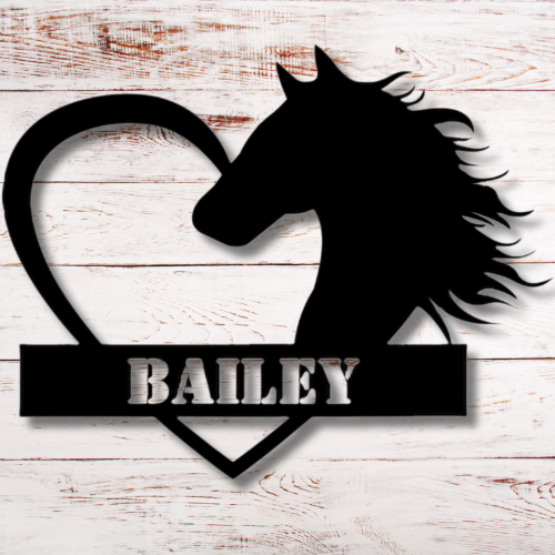 Horse Heart Personalized Metal Art