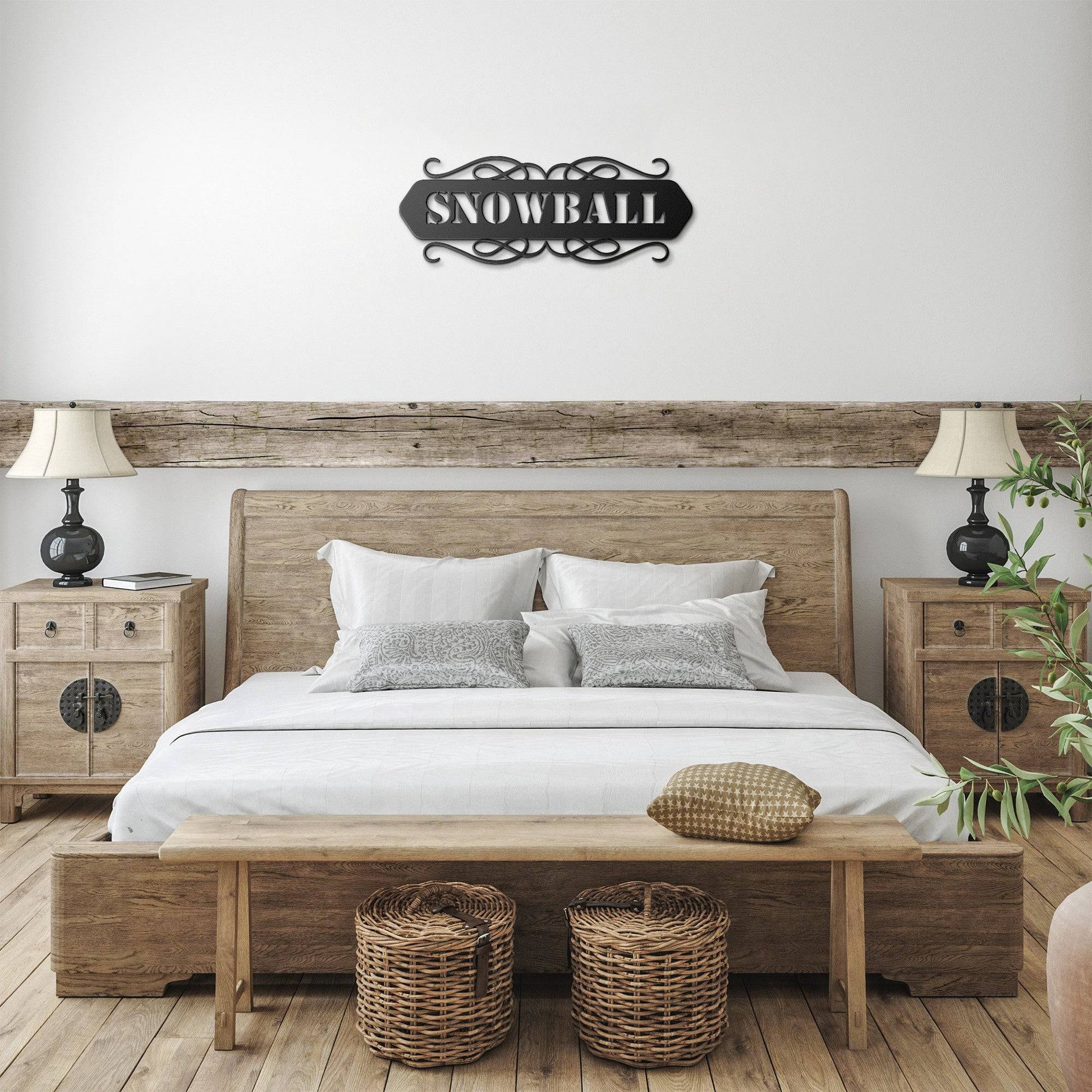 Dual Scroll Name Steel Sign - Kith and Kin Forever