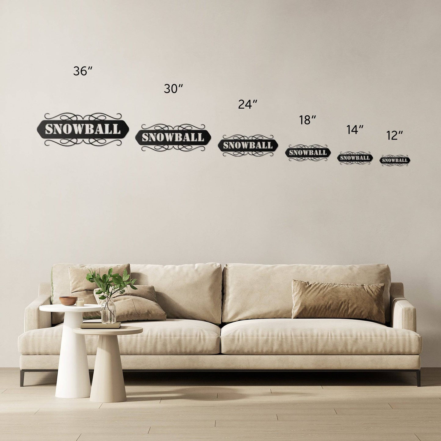 Dual Scroll Name Steel Sign - Kith and Kin Forever