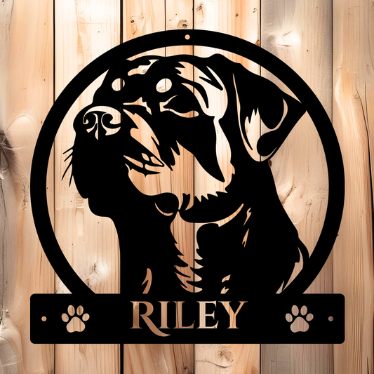 Rottweiler Personalized Metal Wall Art Sign EA