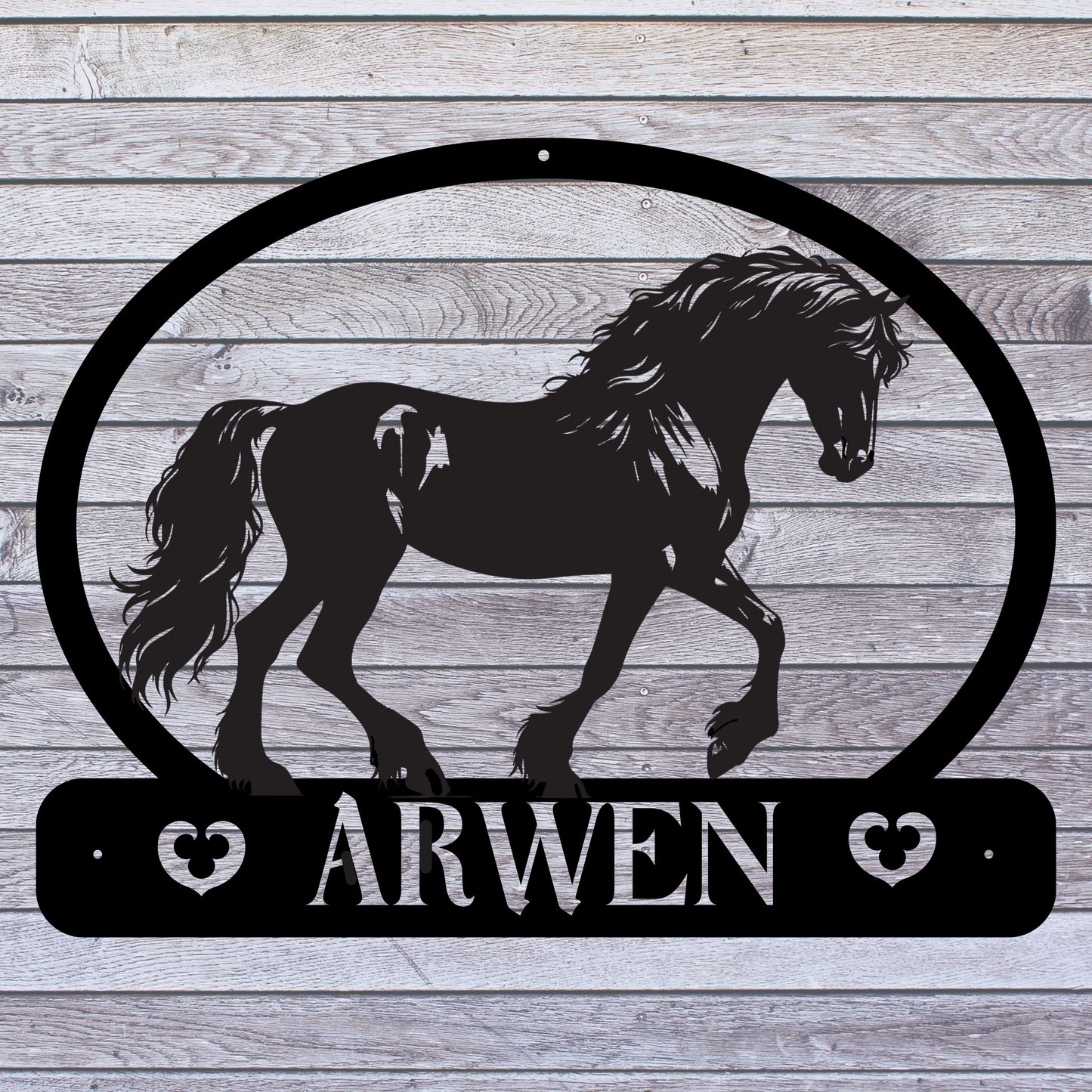 Friesian Horse ARWEN Metal Wall Art EA
