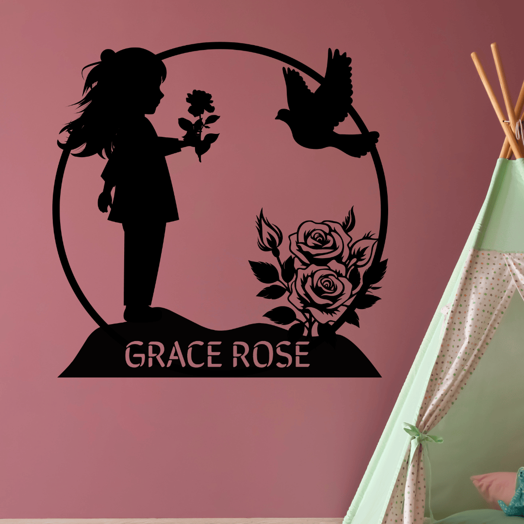 Grace's Rose Garden - Child's Custom Metal Wall Art – Kith and Kin Forever