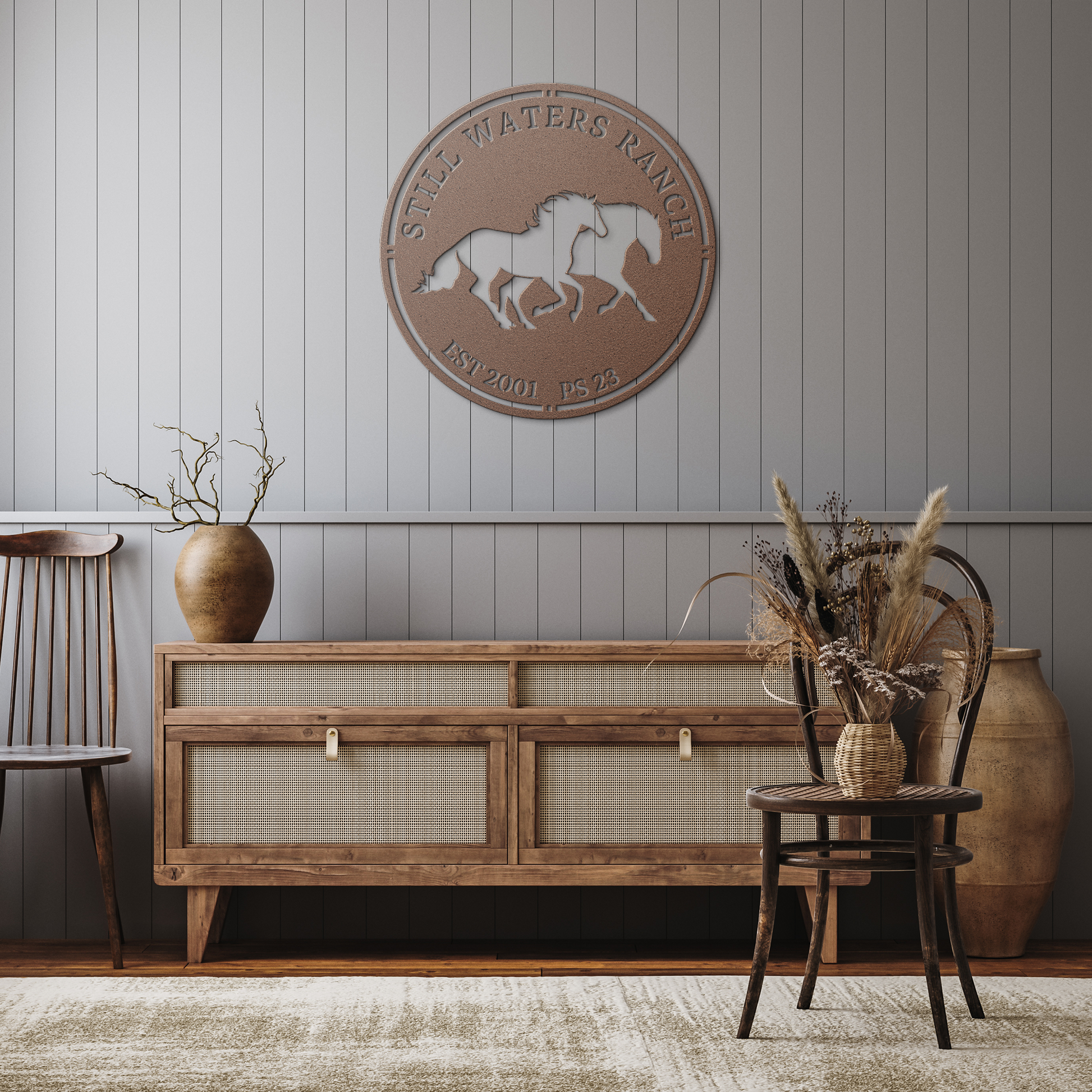 Running_Horses_Farm_Metal_Sign_II__Cust_Copper_Rustic_Hallway_Mockup.png_15663039