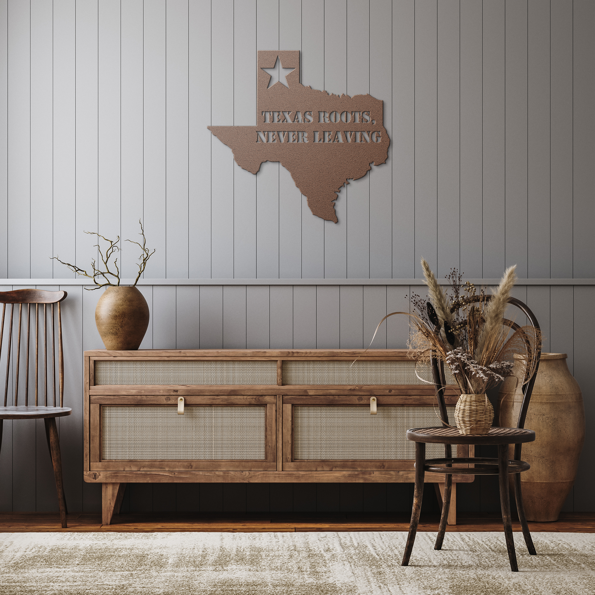 Texas_Roots_Never_Leaving_Metal_Art_Copper_Rustic_Hallway_Mockup.png