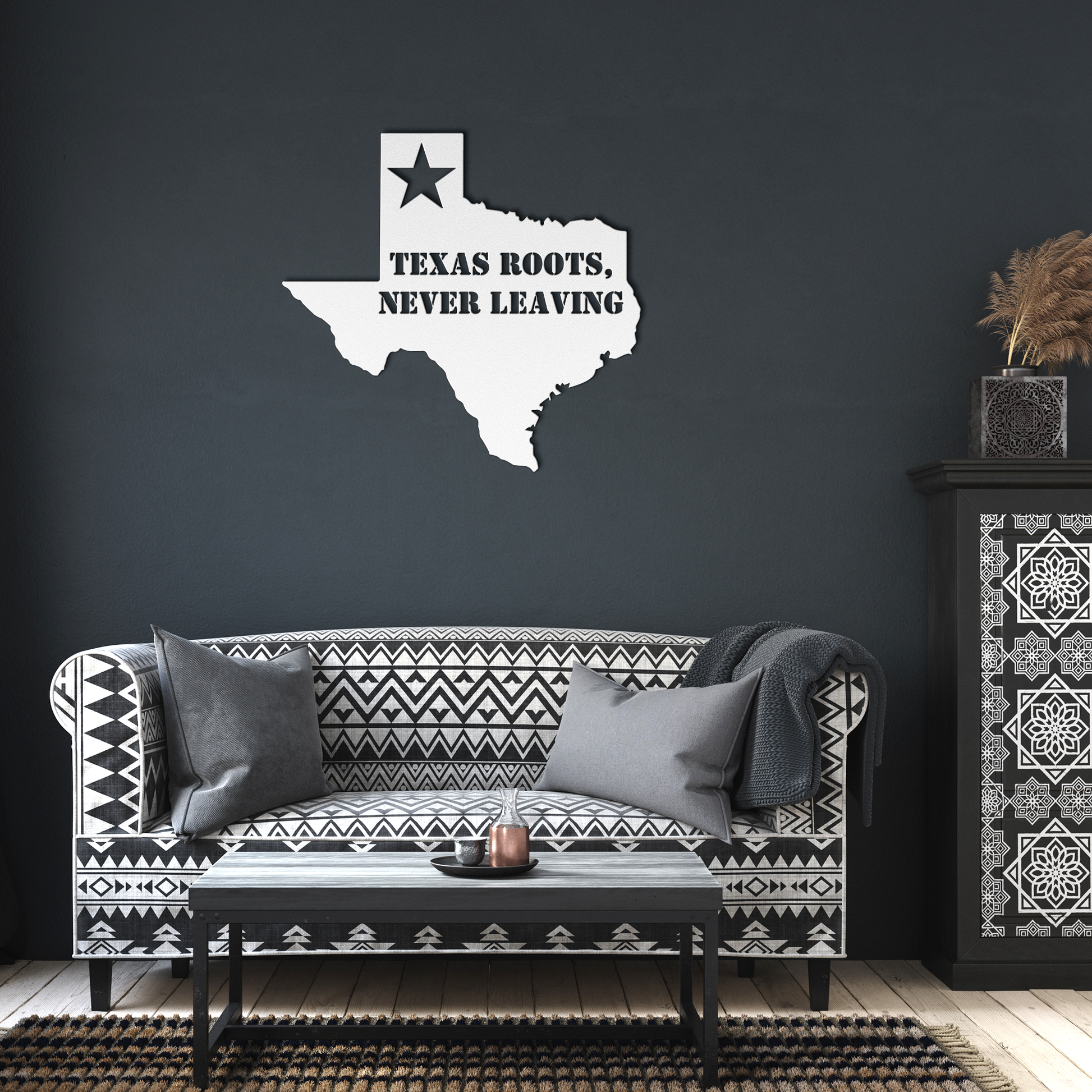 Texas_Roots_Never_Leaving_Metal_Art_White_Dark_Living_Room_Mockup.png