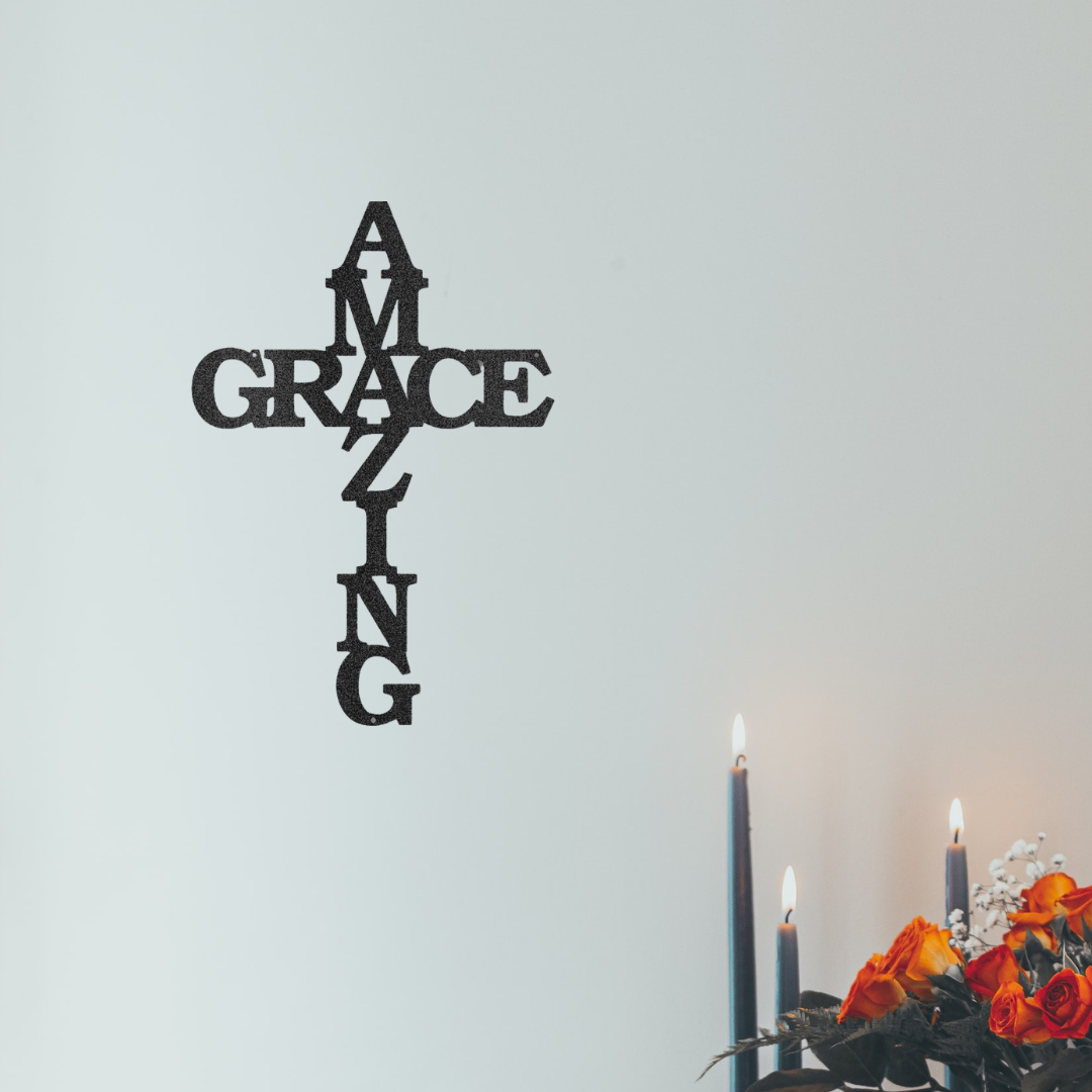 Amazing Grace Cross - Steel Sign